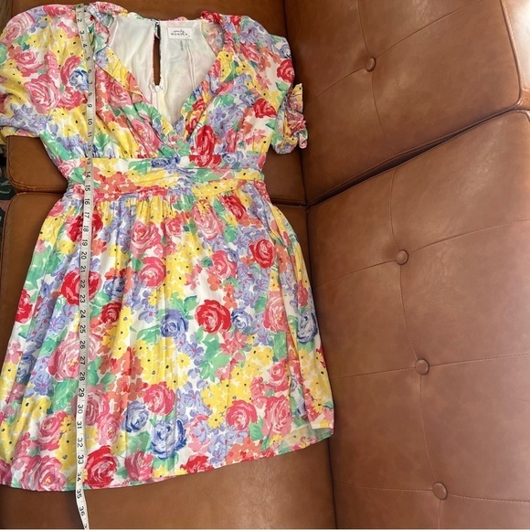 Emily Wonder Surplice Dress Floral Multicolor Whimsical Cottage Fairy Sz S NWT - Picture 11 of 13